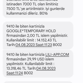 Lili Postegro Hesabı İle İlgili Geri Ödeme Talebi