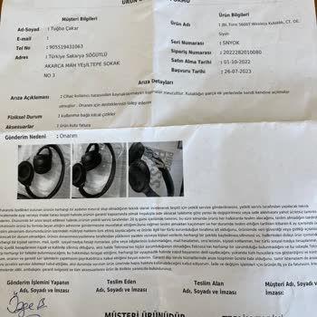 Aztek Teknoloji JBL 560Bt Kulaklık Kopma Ve Haksız Para Alımı