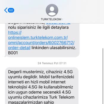 Türk Telekom 4.5 İphone Da Kullanılmaması