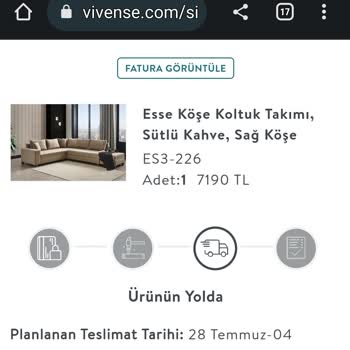 Vivense'den Aldığım Köse Takımı
