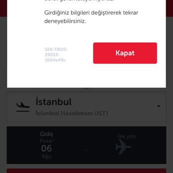 THY Bilet Değişikliği Hatası