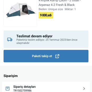 Decathlon Tarafından Teslim Edilmeyen Ve Bilgi Alınamayan Sipariş Hak.