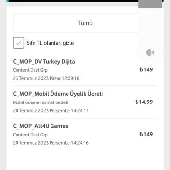 Vodafone İzinsiz Ücret Alınması