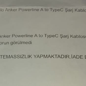 Teknosa Anker Şarj Kablosunun Ömür Boyu Garantiyle Satılıp Bozulması