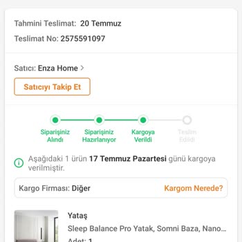 Yataş Ürün Teslimatı Yapılmadı