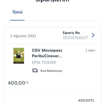 Turkcell Pasaj Satın Aldığım Cineverse Kodu Tarafıma Ulaşmadı!