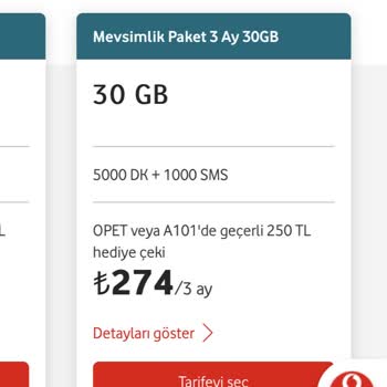 Vodafone Yanlış Hediye Çeki
