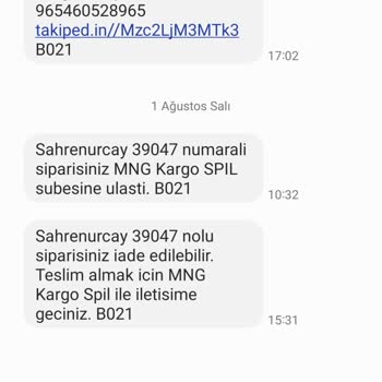 965460528965 Takip Numaralı MNG Kargo Mağdur
