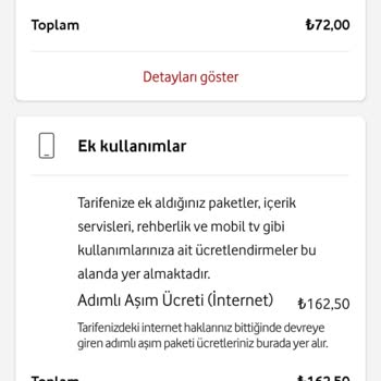 Vodafone İzinsiz Aşım Paketi Yüklenmesi Ve Kabarık Fatura