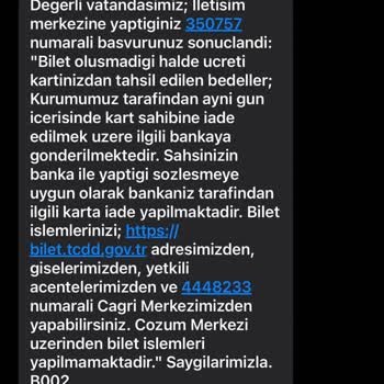 TCDD Taşımacılık 14 Saattir E-bilet Alamıyorum