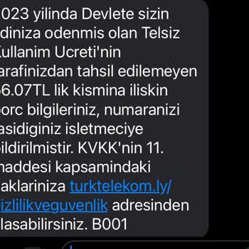 Türk Telekom Hattı Taşıdıktan Sonra Borç Çıkarıyor
