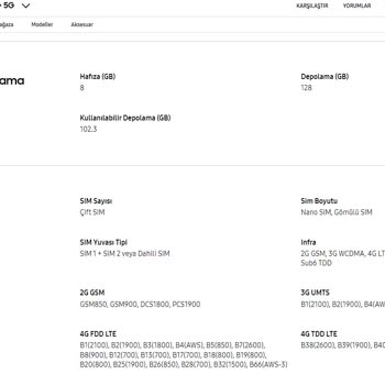 Samsung Telefon Samsun S21 Fe E-sim Desteklemiyor