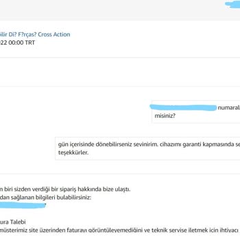 Mirfa Bilişim Amazon TÜRKİYE'DE Aktif Bulunan Onaylı Satıcının Fatura Göndermemesi