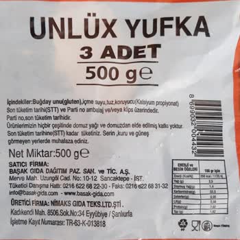BİM-UNLÜX Yufka. Sözde Günlük Yufka