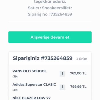 Sneakerslife.tr Sneakerslife İade Yapmıyor