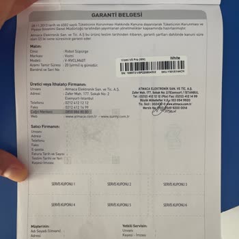 Viomi V5 Pro Değişim Talebi