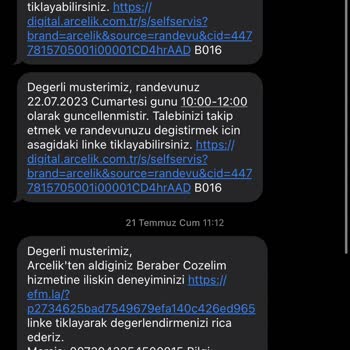 Arçelik Servis Randevu Sorunu
