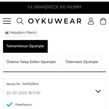 Oyku Wear Üretilmemiş Ürünü Satıyorlar