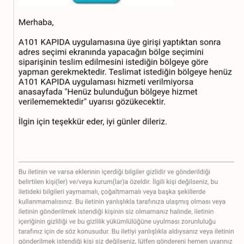 Evet Teslimat A101 Kapıda Uygulaması