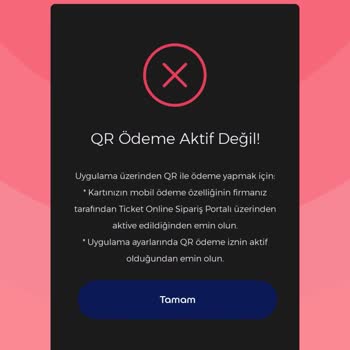 Ticket Restaurant QR Ödemesi Yapamıyorum