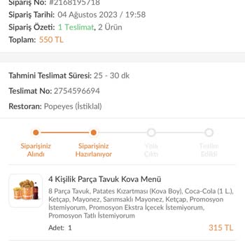 Popeyes Trendyol GO Yemek Siparişleri