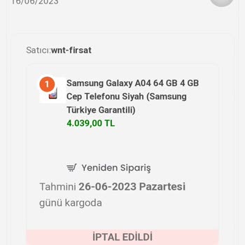 Wnt.com.tr 'den İptal Edilen Cep Telefonunun Geri Ödemesi Yapılmıyor