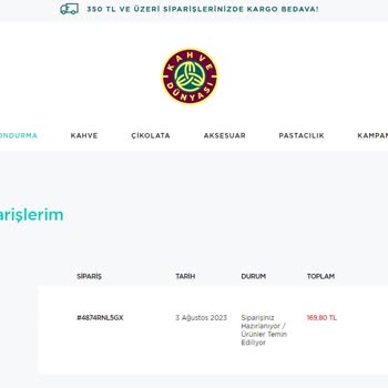 Kahve Dünyası Hediye Siparişimi Aynı Gün Göndermedi