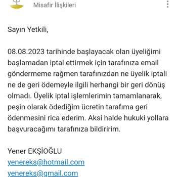 Club Sporium Bostancı Üyelik İptali Ve Geri Ödeme