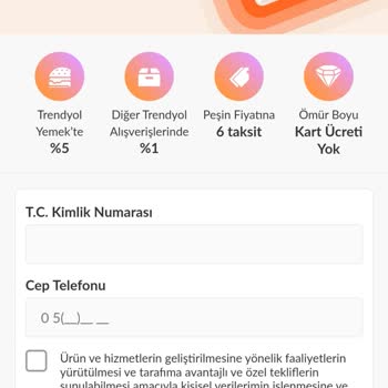 Trendyol Kart Başvurusu