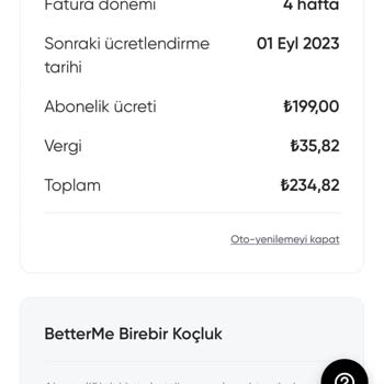 Betterme İptal Etmek İstiyorum