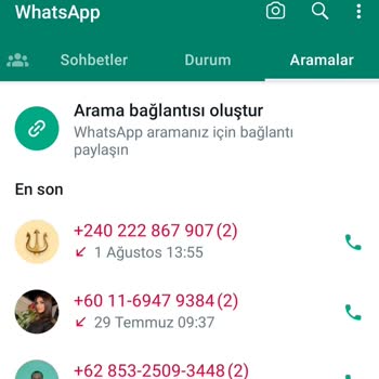WhatsApp'tan Farklı Ülke Numaralarından Aranma