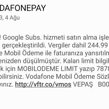Vodafone Bilgim Dışında Para Tahsil Etmiş