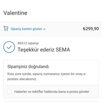 Sevgilimehediyem.com Valentina Sayfası Siparişimi Göndermiyor
