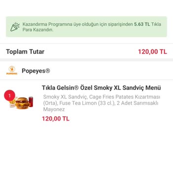 Tıkla Gelsin Popeyes Saçmalığı Sipariş Gelmemesi