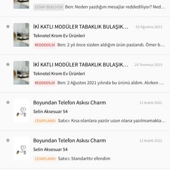 Trendyol Teknotel Krom Ev Ürünlerinden Almış Olduğum Ürün Mağduriyeti