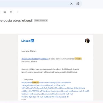Linkedin Hesabımın Ele Geçirilmesi