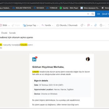 Linkedin Hesabımın Ele Geçirilmesi