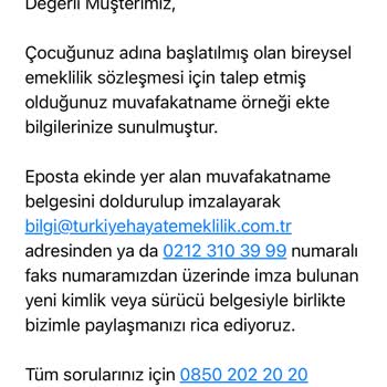Türkiye Sigorta BES Fon Güncelleme, Müşteri Hizmetleri