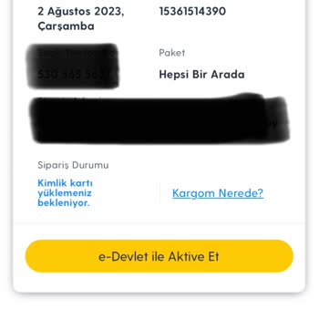 Turkcell Mobilden Alınan Hat Aktivasyonu