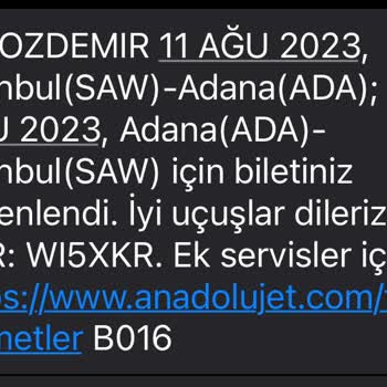 Anadolu Jet Bilet İptali Geri Ödenmemesi