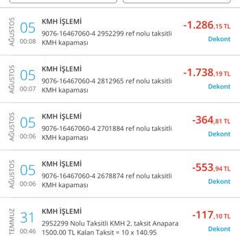 Denizbank KMH Hesabı Taksitlendirme İptali