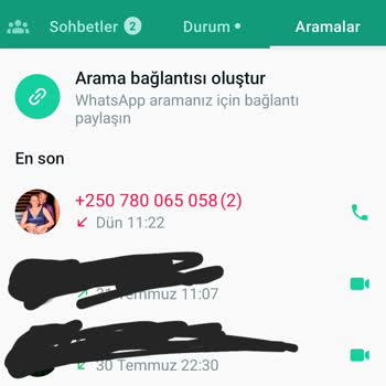 WhatsApp'ta Yabancı Numaradan Cevapsız Çağrı
