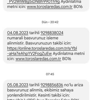 Enerjisa Toroslar Dağıtım Hizmetlerinden Memnun Değilim
