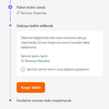 Hepsiburada Değişimim 10 Gündür Firmaya Gönderimi Sağlanmadı Transfer Aşamasında