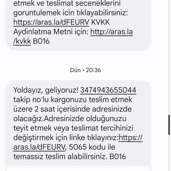 Aras Kargo Kargo Aracının Adresime Kadar Gelmesine Rağmen Kargoyu Vermemesi