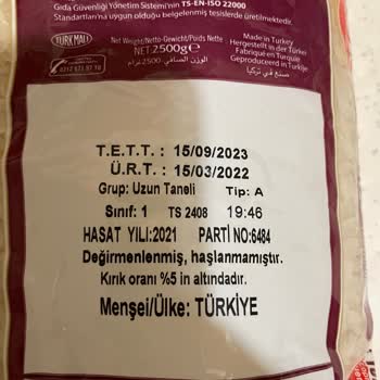 Reis Gıda Güvelenmiş Reis Pirinç