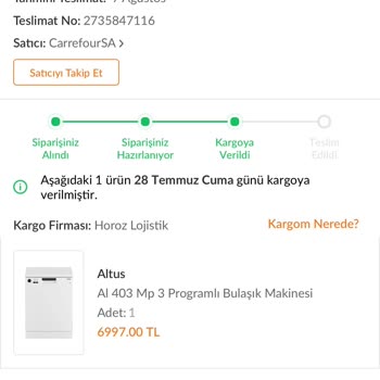 Horoz Lojistik Trendyol Ürünüm Teslim Edilmedi