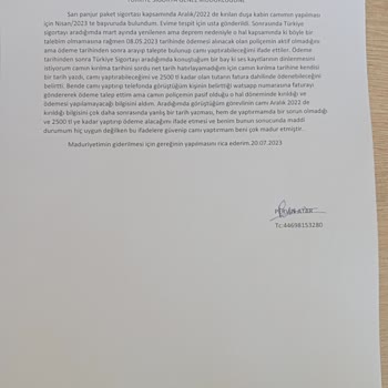 Türkiye Sigorta Sigorta Şirketi Ve Müşteri Hizmetleri Deneyimim