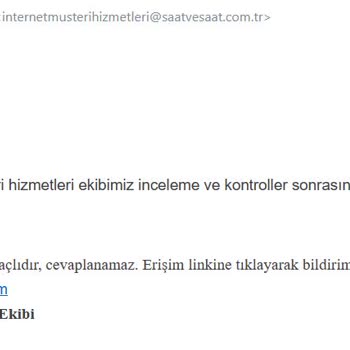 Saat & Saat İnternet Ürün İadesi