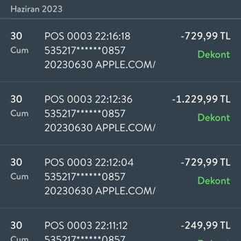 Apple Bilgim Olmayan Harcamanın İadesini Yapmıyor